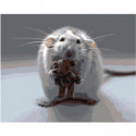 Мышонок с мишкой Раскраска картина по номерам на холсте