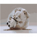 Мышонок с белым мишкой 100х125 Раскраска картина по номерам на холсте