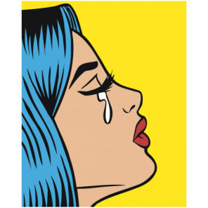 Плачущая девушка поп-арт 80х100 Раскраска картина по номерам на холсте