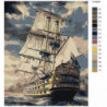 Величественный корабль фрегат 80х100 Раскраска картина по номерам на холсте