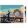 Девушка на велосипеде Раскраска картина по номерам на холсте