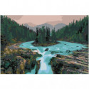 Водопад Sunwapta falls Канада Раскраска картина по номерам на холсте