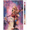 Девушка с мечом и пистолетом 100х150 Раскраска картина по номерам на холсте