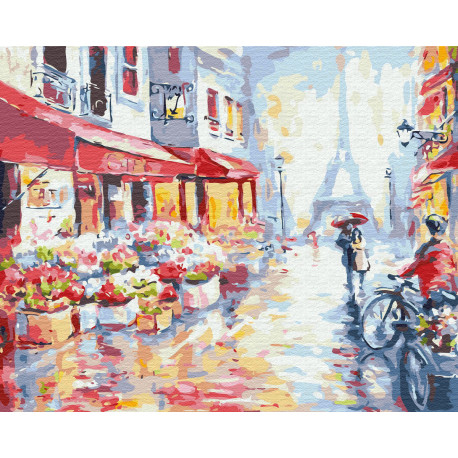 Спокойный Париж Раскраска картина по номерам на холсте
