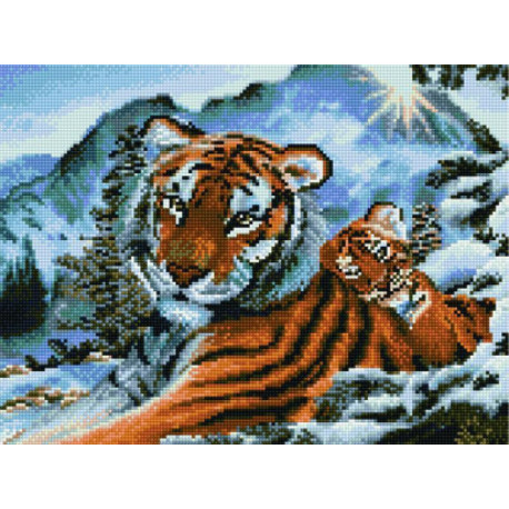 Тигр в горах Алмазная мозаика вышивка Painting Diamond