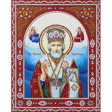  Святой Николай Чудотворец Алмазная картина фигурными стразами IF005