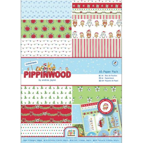 Pippinwood Christmas Набор бумаги А5 для скрапбукинга, кардмейкинга Docrafts