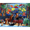 Коты и рыбки Раскраска картина по номерам на холсте Белоснежка 231-AB