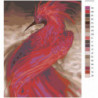 Красная птица 80х100 Раскраска картина по номерам на холсте