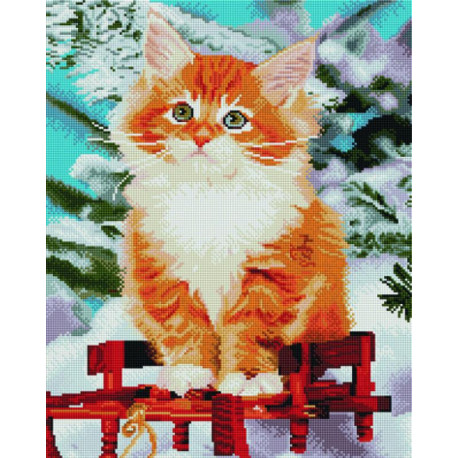 Рыжий котенок Алмазная мозаика вышивка Painting Diamond