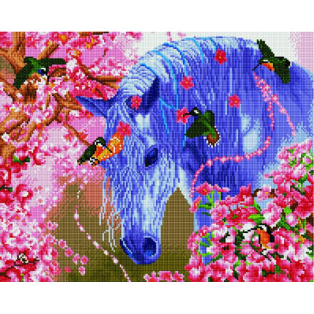 Лошадь в райском саду Алмазная мозаика вышивка Painting Diamond