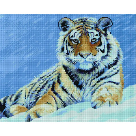 Тигр в зимнюю бурю Алмазная мозаика вышивка Painting Diamond