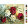 Ромашки и пышные розы 80х100 Раскраска картина по номерам на холсте