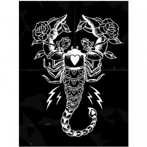 Знак зодиака скорпион на черном фоне 75х100 Раскраска картина по номерам на холсте