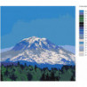 Горная вершина и лес Раскраска картина по номерам на холсте