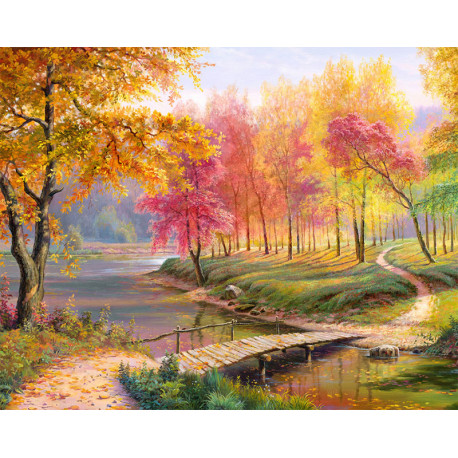  Осень в старом парке Алмазная вышивка мозаика АЖ-1822