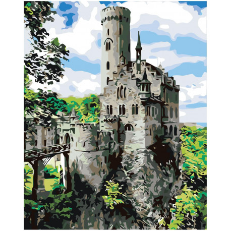Рыцарский замок 100х125 Раскраска картина по номерам на холсте