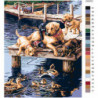 Собаки на пристани 100х125 Раскраска картина по номерам на холсте