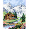 Альпийский домик Раскраска картина по номерам на холсте