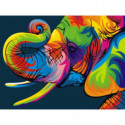 Радужный слон Раскраска картина по номерам на холсте