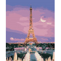 Вид на Эйфелеву башню Раскраска картина по номерам на холсте