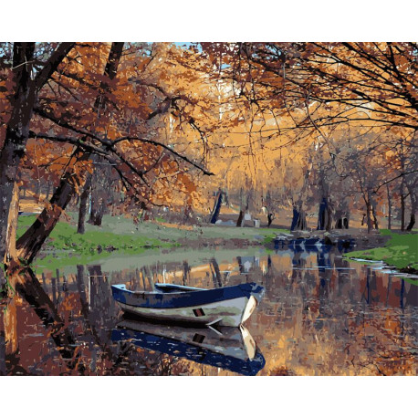  Осенний парк Раскраска картина по номерам на холсте MG20184