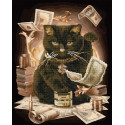 Денежный кот Алмазная картина-раскраска по номерам на подрамнике