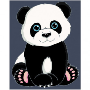 Малыш панда Раскраска картина по номерам на холсте