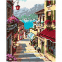 Итальянская улочка 100х125 Раскраска картина по номерам на холсте