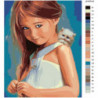Девочка с котенком 80х100 Раскраска картина по номерам на холсте