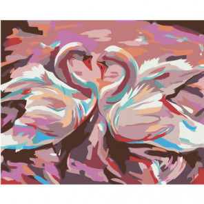 Два лебедя Раскраска картина по номерам на холсте