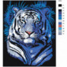 Тигр в голубых оттенках 80х100 Раскраска картина по номерам на холсте