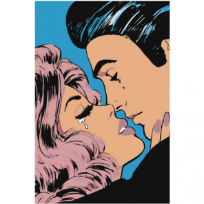 Поцелуй поп-арт Раскраска картина по номерам на холсте