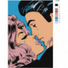 Поцелуй поп-арт 80х120 Раскраска картина по номерам на холсте