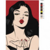 Поцелуй девушки поп-арт 80х120 Раскраска картина по номерам на холсте