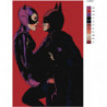 Бэтмен и женщина кошка любовь 100х150 Раскраска картина по номерам на холсте