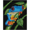 Синяя лягушка Раскраска картина по номерам на холсте