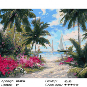 Сложность и количество цветов Манящий путь к морю Раскраска картина по номерам на холсте GX3063