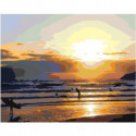 Море, серферы на закате Раскраска картина по номерам на холсте