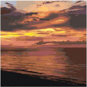 Морской закат Раскраска картина по номерам на холсте