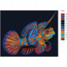Радужная рыбка мандаринка Раскраска картина по номерам на холсте