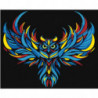 Радужная сова 100х125 Раскраска картина по номерам на холсте