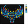 Радужная сова 100х125 Раскраска картина по номерам на холсте
