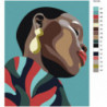 Чернокожая девушка с сережкой Раскраска картина по номерам на холсте