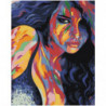 Радужная разноцветная девушка 100х125 Раскраска картина по номерам на холсте