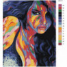 Радужная разноцветная девушка 100х125 Раскраска картина по номерам на холсте
