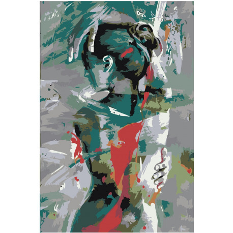 Женская фигура в бирюзовых оттенках 80х120 Раскраска картина по номерам на холсте