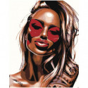 Девушка в красных очках 80х100 Раскраска картина по номерам на холсте