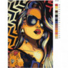 Девушка в черных очках с кольцом 80х120 Раскраска картина по номерам на холсте