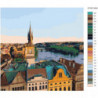 Вид на Прагу 100х100 Раскраска картина по номерам на холсте